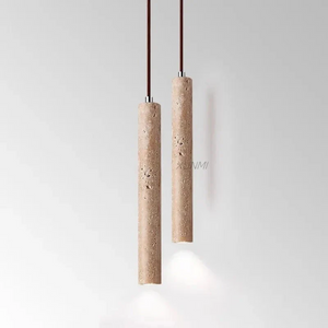 Travertine LED Pendant Light 28cm Minimalist Wabi Sabi Ceiling Lamp