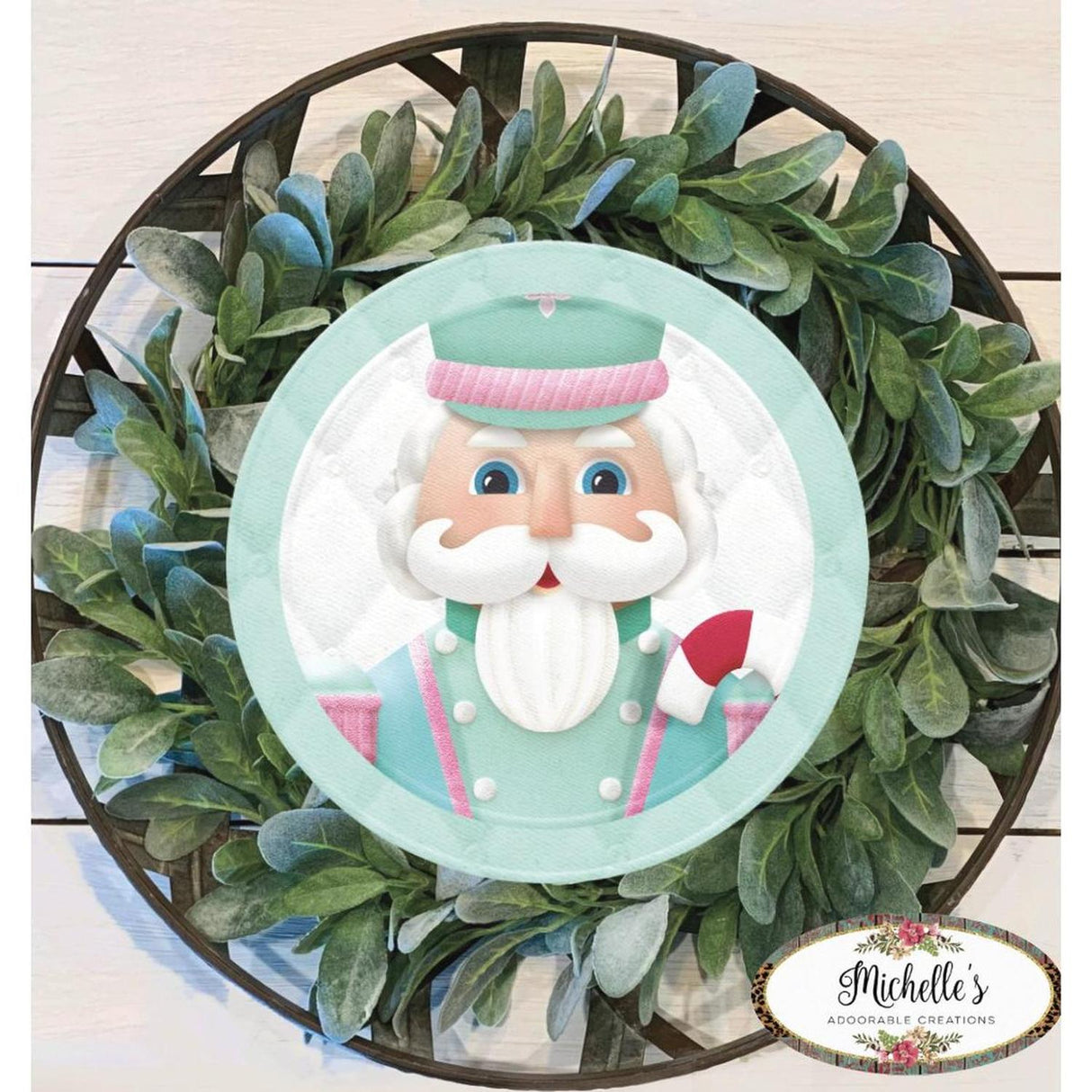 Mint Green Nutcracker Sign - Wreath Enhancement