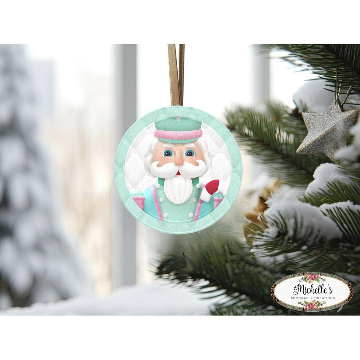 Mint Green Nutcracker Sign - Wreath Enhancement