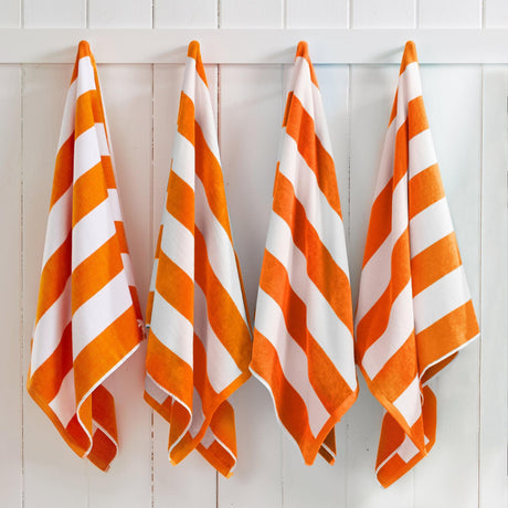 Cotton velour cabana stripe beach towel - novia collection