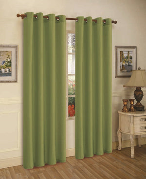 J&V Textiles 2 Panels Solid Grommet Faux Silk Window Curtain Drapes Treatment in 84" Length
