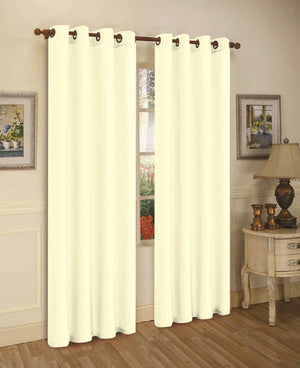 J&V Textiles 2 Panels Solid Grommet Faux Silk Window Curtain Drapes Treatment in 84" Length