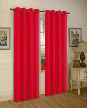 J&V Textiles 2 Panels Solid Grommet Faux Silk Window Curtain Drapes Treatment in 84" Length