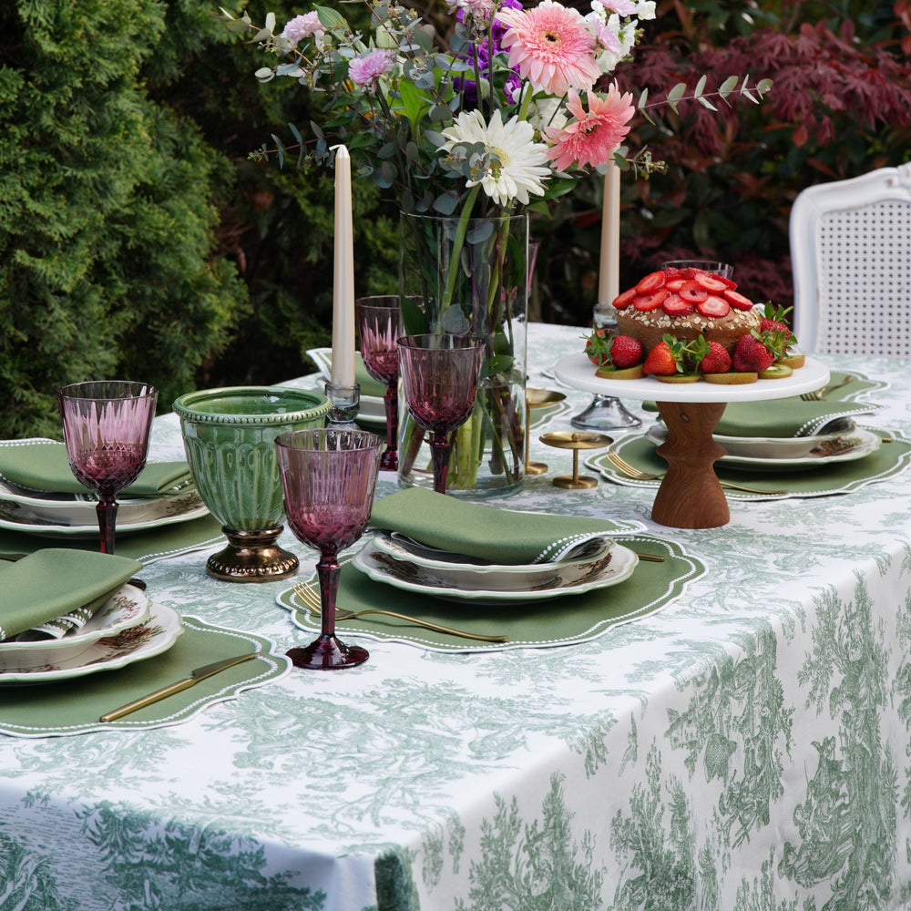 Mireli Green Rectangle Fabric Placemat & Napkin Set