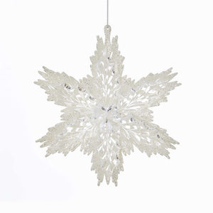 White and Clear Snowflake Ornament