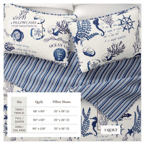 3-Piece Coastal Quilt - Catalina Collection
