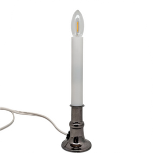 Dark Pewter Candle with LED Bulb and Sensor