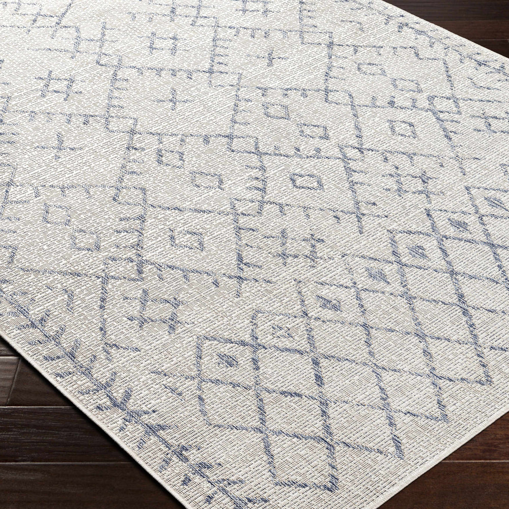 Maunawili Blue Detailed Gray Rug - Clearance