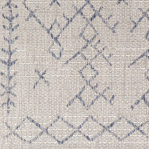 Maunawili Blue Detailed Gray Rug - Clearance