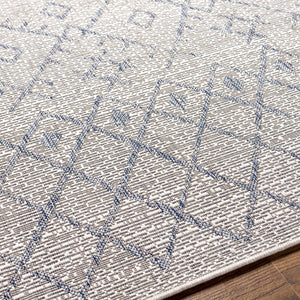 Maunawili Blue Detailed Gray Rug - Clearance
