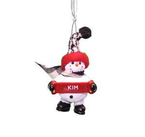 Cozy Snowman Ornament (Letters G - R) -