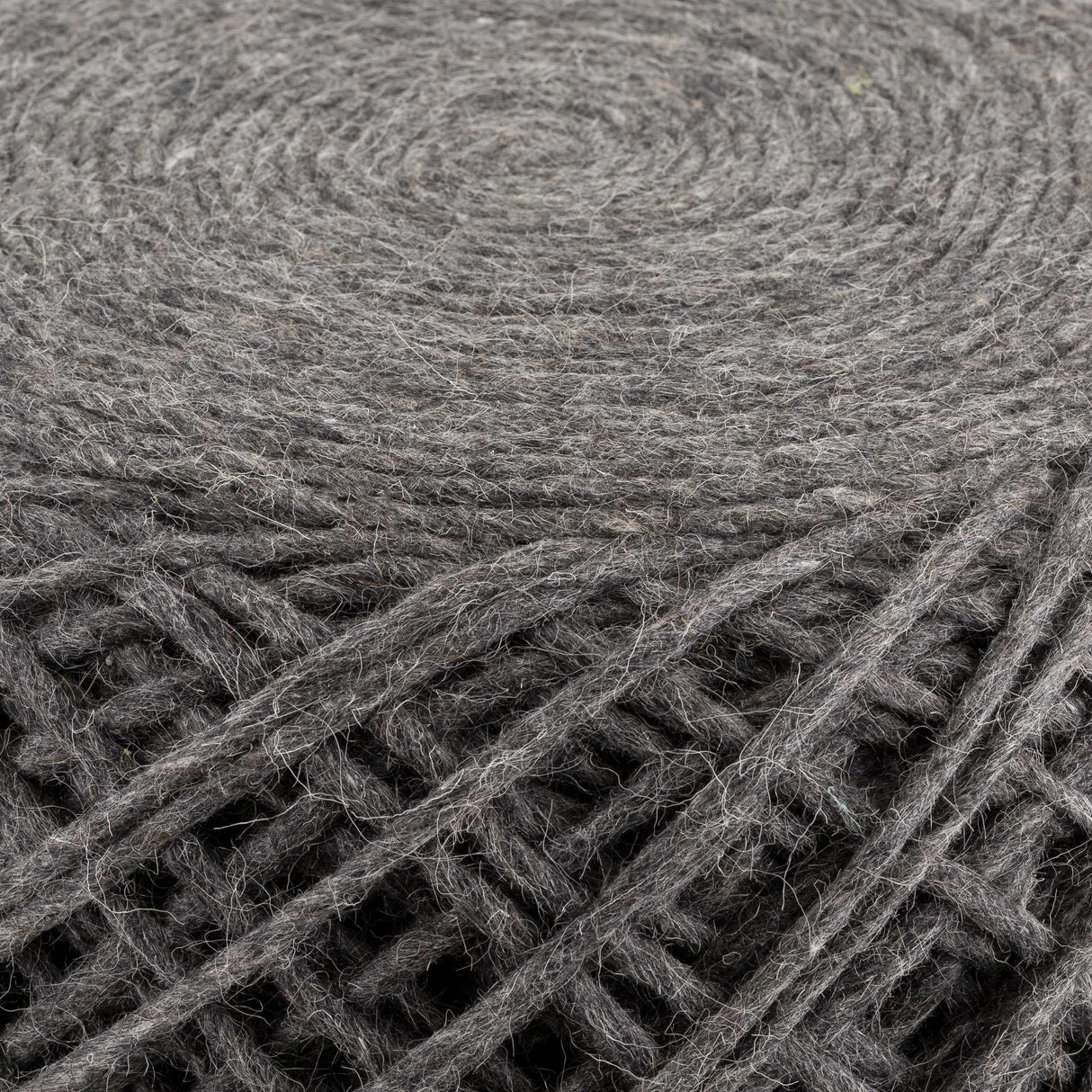 Moapa Charcoal Wool Pouf