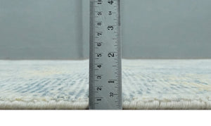 Modern Abstract Beige, Gray and Silver Hand loom 5x8 Wool and Viscose Area Rug