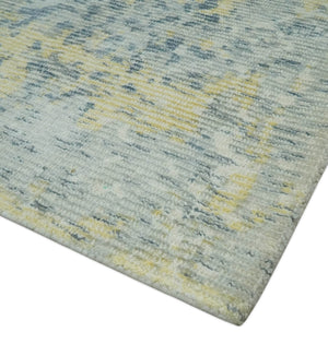 Modern Abstract Beige, Gray and Silver Hand loom 5x8 Wool and Viscose Area Rug