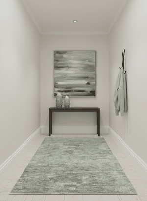 Modern Abstract Beige, silver, Gray and Charcoal 5x8 Hand loom Viscose Area Rug