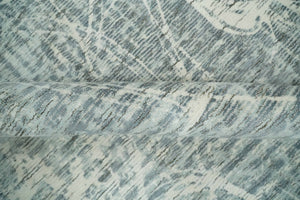 Modern Abstract Gray and Ivory 5x8 Hand loom wool and Viscose Area Rug
