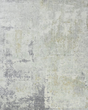 Modern Abstract Gray and Ivory Hand Loom Viscose 8x10 Area Rug