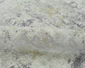 Modern Abstract Gray and Ivory Hand Loom Viscose 8x10 Area Rug