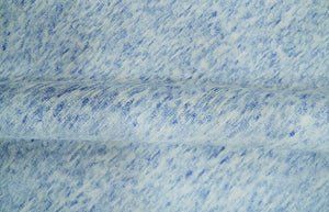 Modern Abstract Ivory and Blue 5.6x8 Hand Knotted Bamboo Silk Area Rug