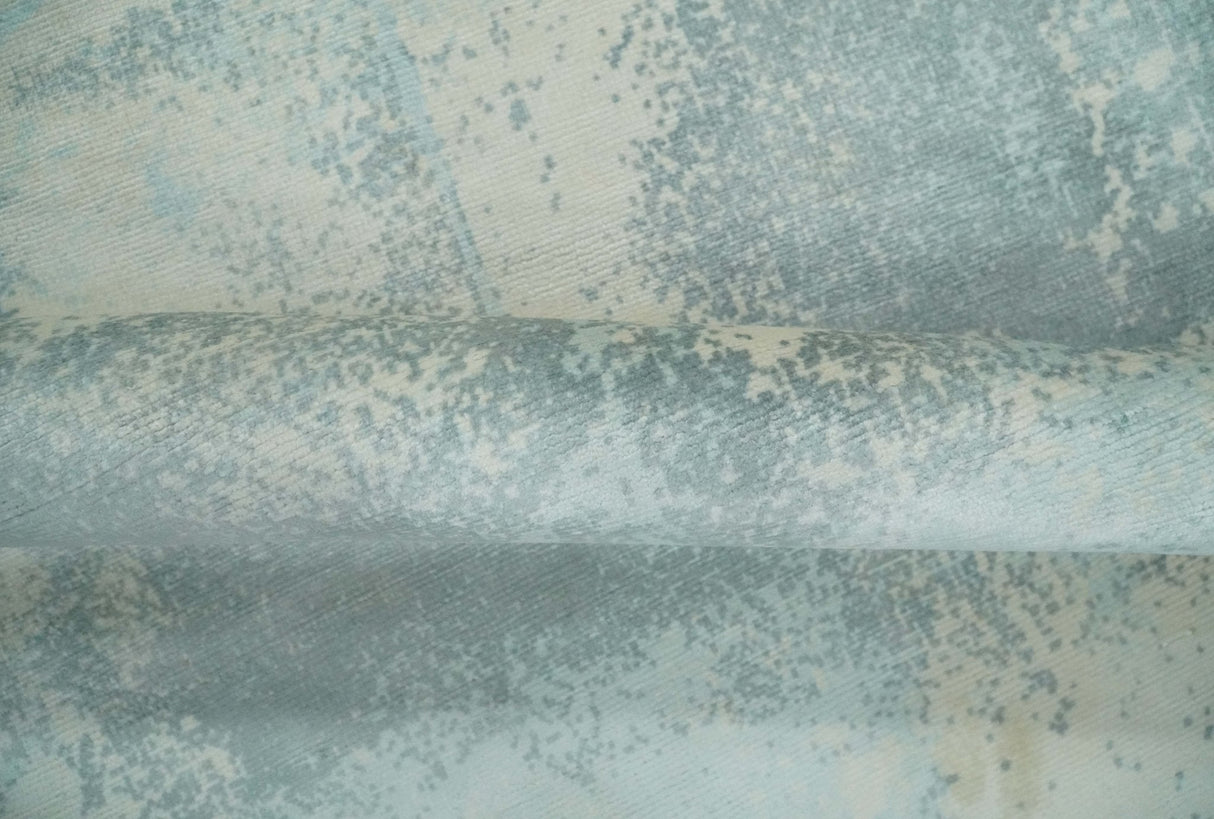 Modern Abstract Light Blue, Beige and Gray Hand loom 5x8 wool and Viscose Area Rug
