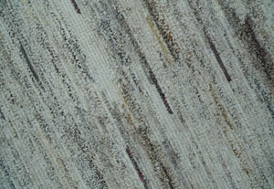 Modern Abstract Silver, Gray and Charcoal Dari 5x8 Pet yarn Area Rug