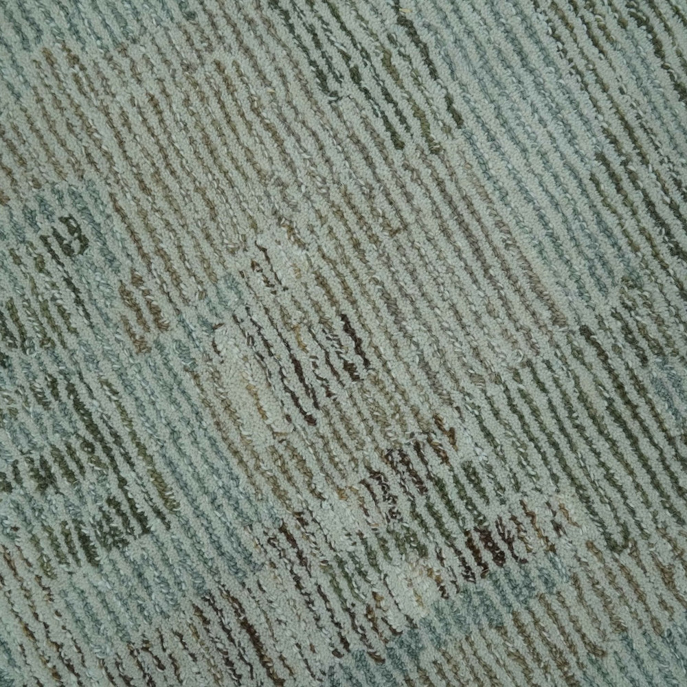 Modern Abstract Teal, Olive and Ivory Hand Tufted Multi Size wool area rug