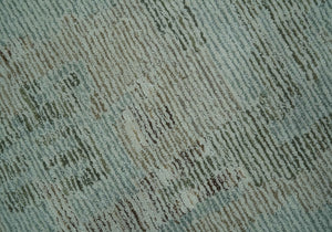 Modern Abstract Teal, Olive and Ivory Hand Tufted Multi Size wool area rug