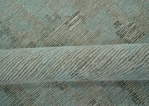 Modern Abstract Teal, Olive and Ivory Hand Tufted Multi Size wool area rug