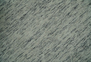 Modern Beige and Charcoal Solid Shaded Hand Tufted Natural Wool Area Rug