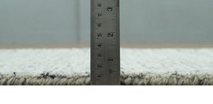 Modern Beige and Charcoal Solid Shaded Hand Tufted Natural Wool Area Rug
