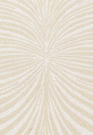 Modern Beige Blossom Hand Tufted 5x5 Wool Rug