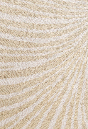 Modern Beige Blossom Hand Tufted 5x5 Wool Rug