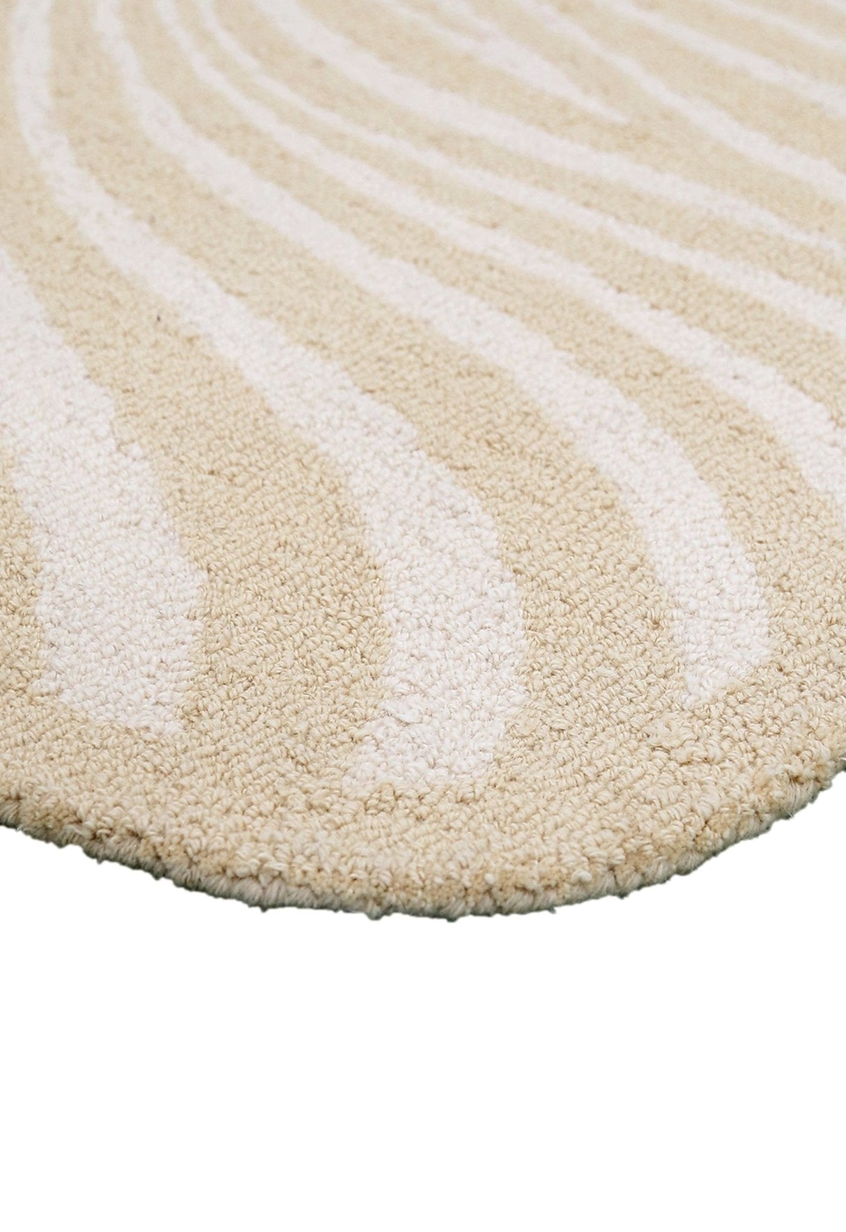 Modern Beige Blossom Hand Tufted 5x5 Wool Rug