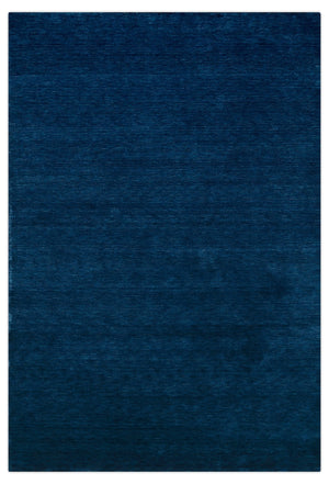 Modern Blue Solid Design Hand Loomed Wool Area Rug