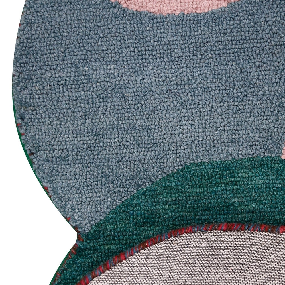 Modern Bubbles Design Multicolor Hand Tufted 5x8 Wool Rug
