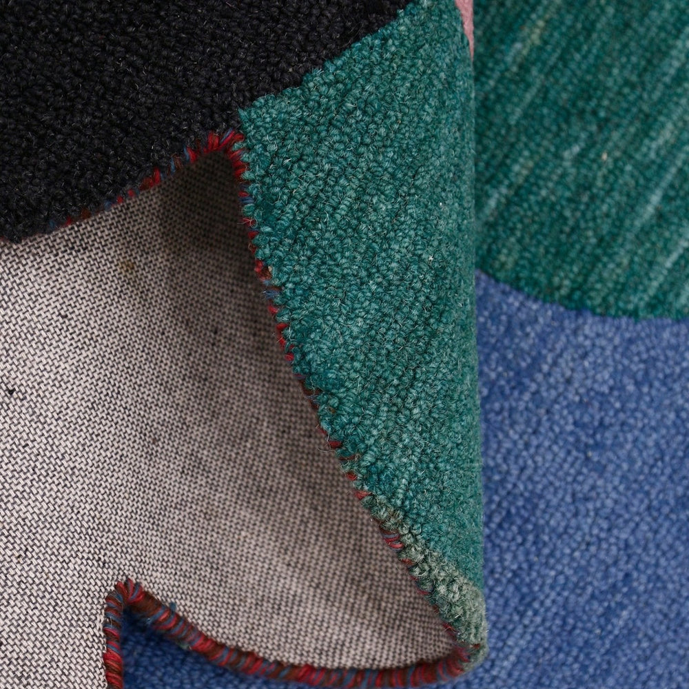 Modern Bubbles Design Multicolor Hand Tufted 5x8 Wool Rug