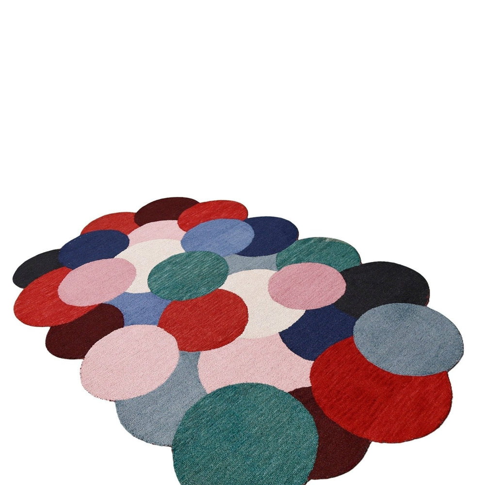 Modern Bubbles Design Multicolor Hand Tufted 5x8 Wool Rug