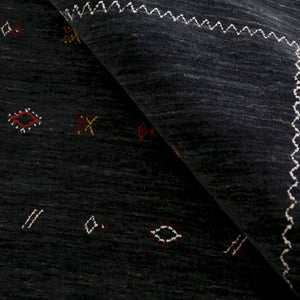 Modern Charcoal And White Hand Loomed Wool Area Rug