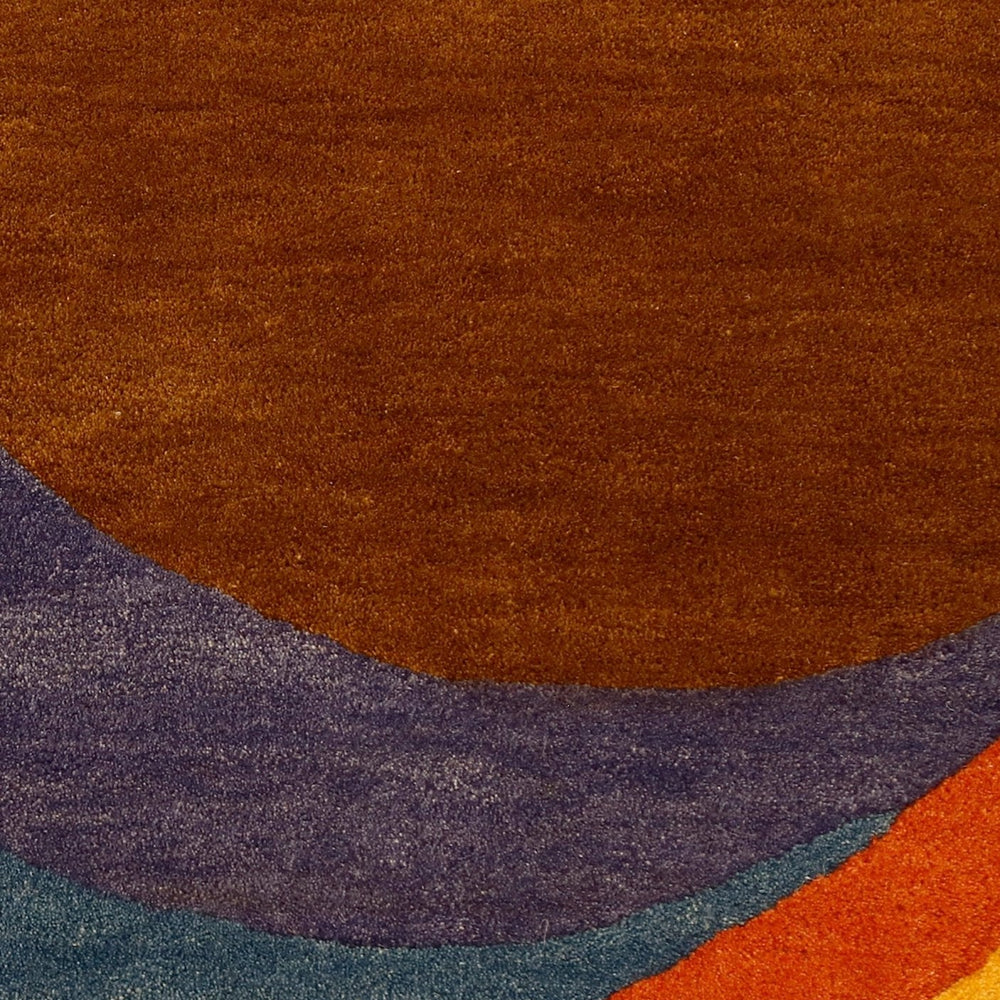 Modern Circles Style Colorful Hand Tufted 5x7 Wool Rug
