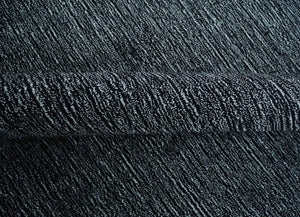 Modern Classic 8x10 Solid Plain Black and Silver Blended Hand Loomed Modern Scandinavian Art Silk Area Rug