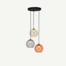 Modern 3 Light Glass Cluster Pendant Light E27 LED Water Ripple Shade