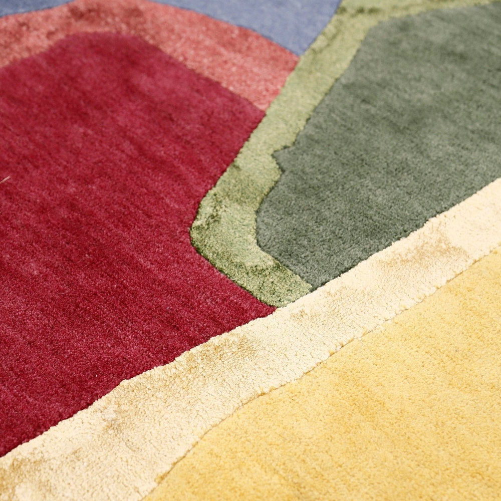 Modern Color Blocks Hand Tufted 5x8 Wool Area Rug