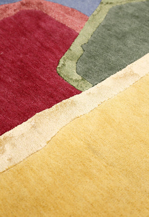 Modern Color Blocks Hand Tufted 5x8 Wool Area Rug