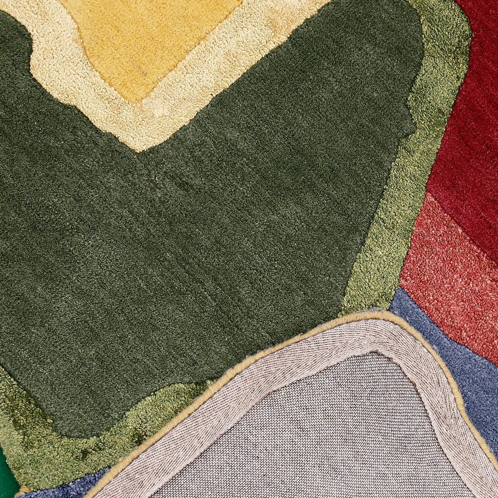 Modern Color Blocks Hand Tufted 5x8 Wool Area Rug