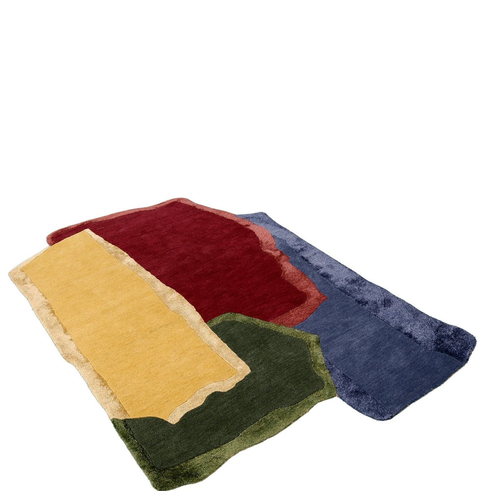 Modern Color Blocks Hand Tufted 5x8 Wool Area Rug