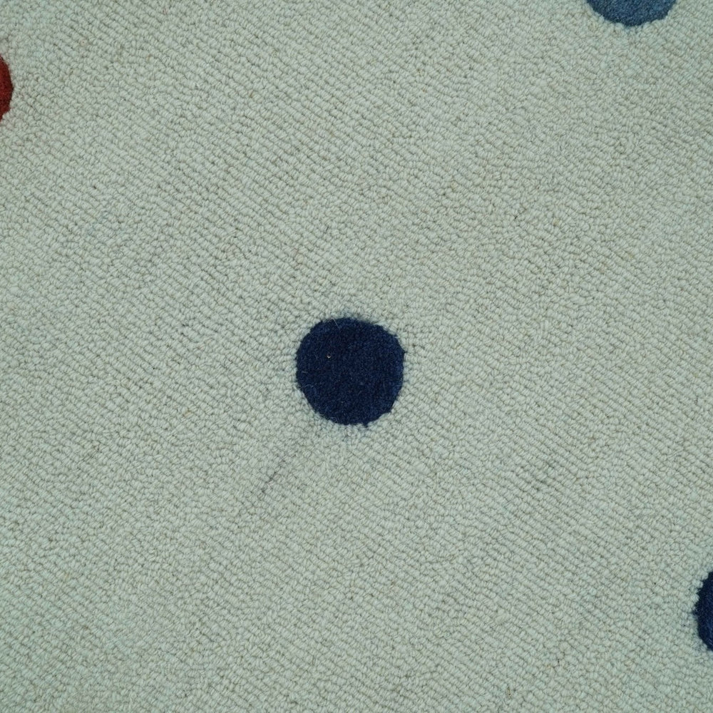 Modern Colorful Polka Dot Ivory Hand Tufted Custom Made wool area rug