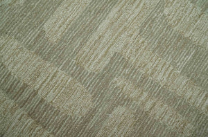 Modern Contemporarry Olive and Ivory Hand Tufted Custom Made wool rug