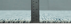 Modern Contemporary Woolen White and Blue Hand Tufted Area Rug