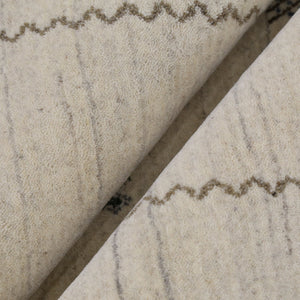 Modern Design Beige Hand Loomed Wool Area Rug
