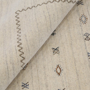 Modern Design Beige Hand Loomed Wool Area Rug